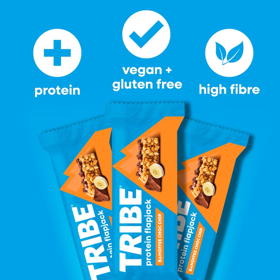 image 1 of TRIBE Protein Flapjack Banoffee Choc Chip 3x38g