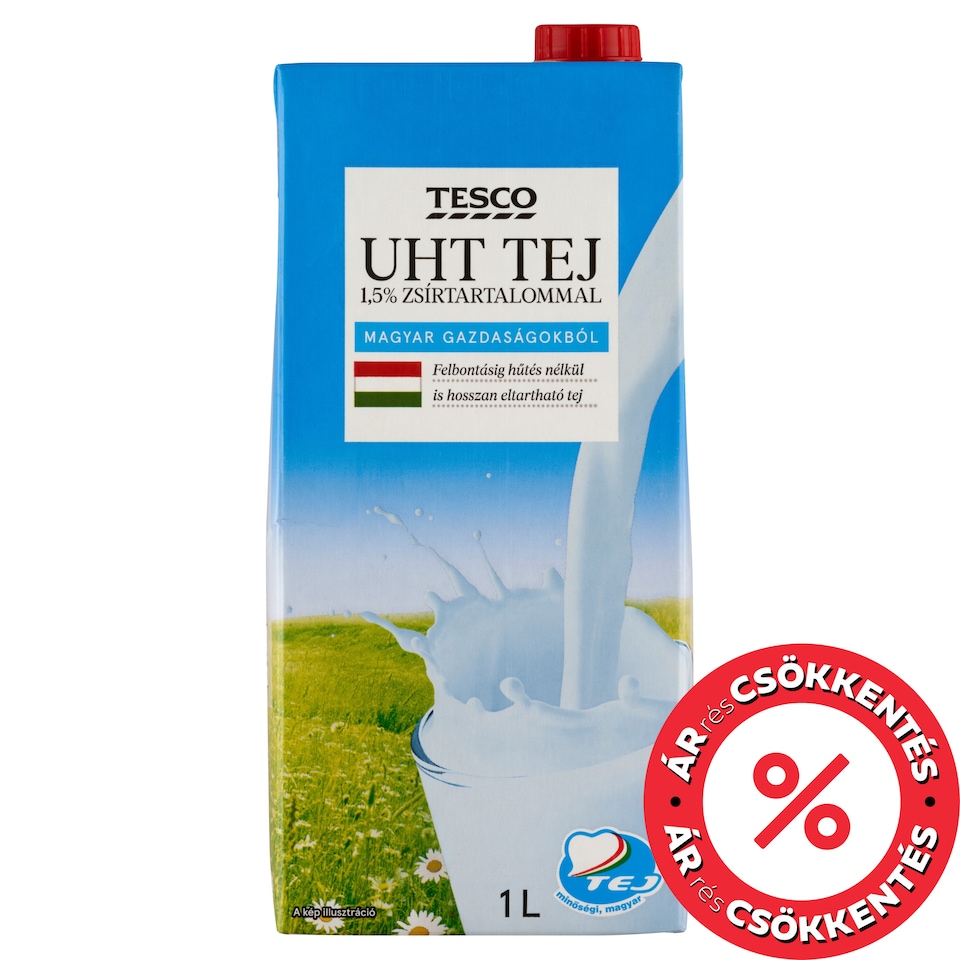 Tesco UHT Low Fat Milk 1,5% 1 l