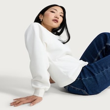 F&F Cotton Rich Structured Waist Sweatshirt in Cream