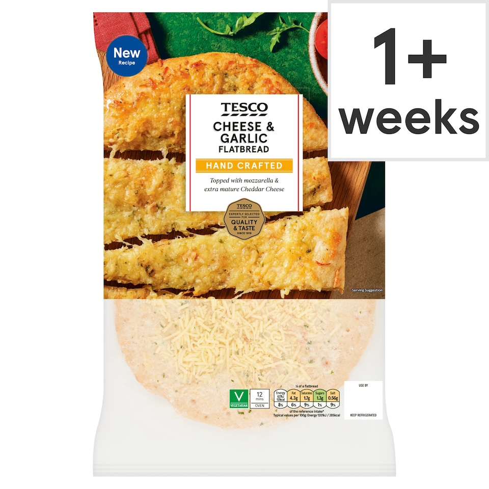 Tesco Cheese and Garlic Flatbread 230g