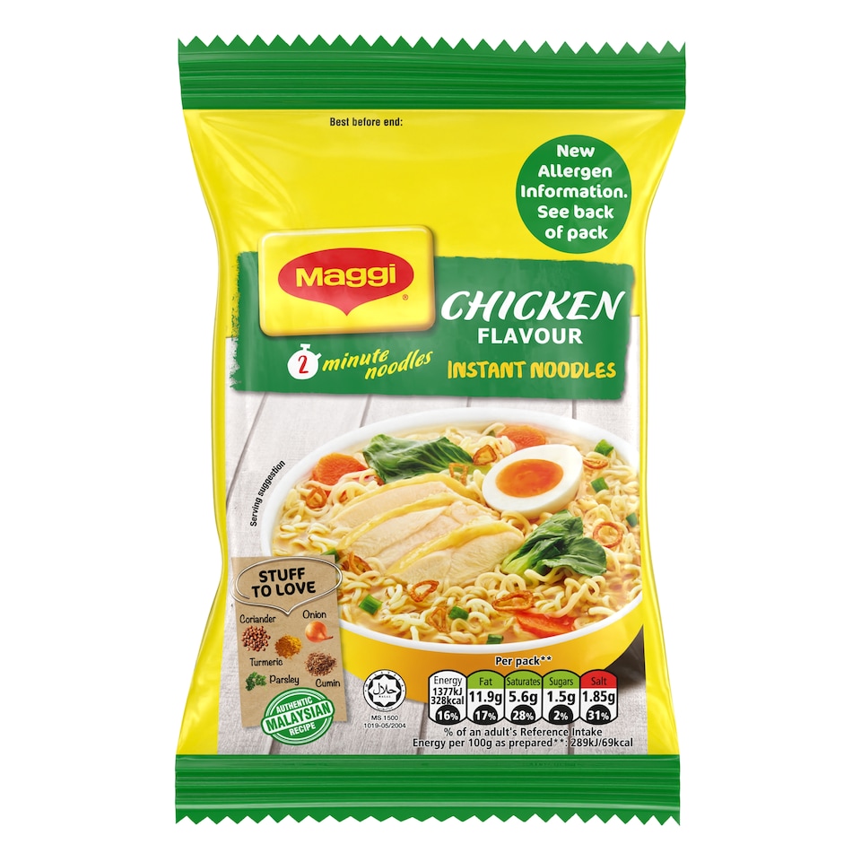 image 1 of Maggi 2-Minute Instant Noodles - Chicken Flavour 5 x 74g