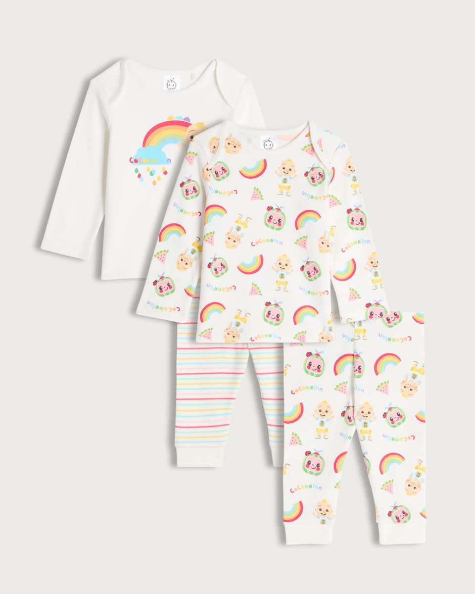 image 1 of Cocomelon 2-Pack Pure Cotton Pyjama Set in White