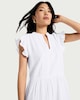 image 1 of F&F Pure Cotton Double Cloth Ruffle Sleeved Tiered Dress in White