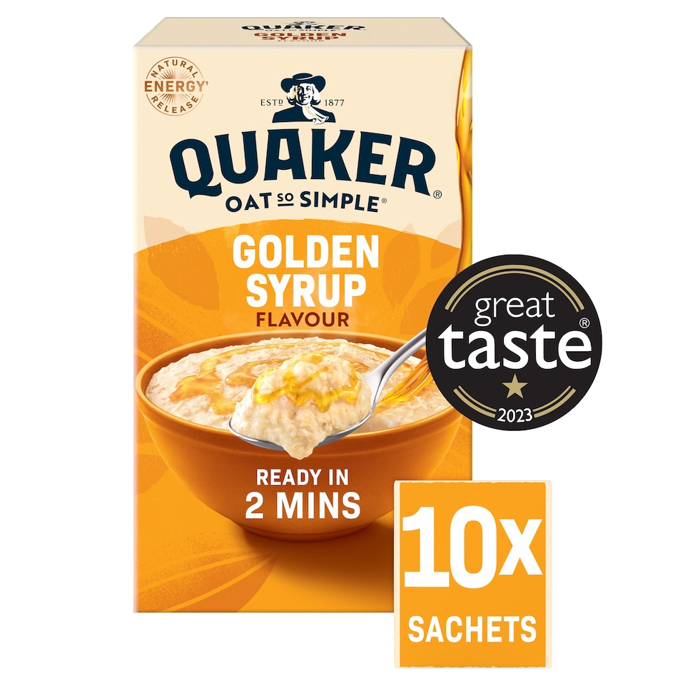 image 1 of Quaker Oat So Simple Porridge Sachets - Golden Syrup 10x36g