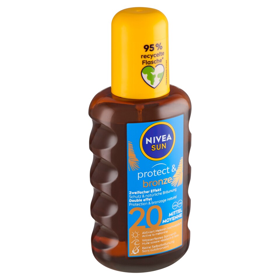 Nivea Sun Protect & Bronze Olej na opalování ve spreji podporující zhnědnutí OF 20 200ml