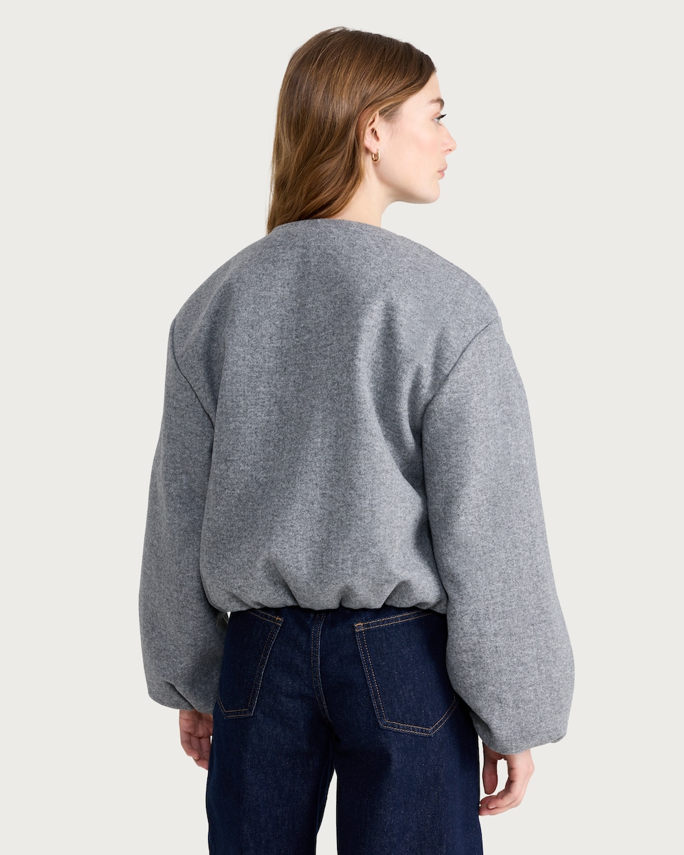 image 1 of F&F Bubble Hem Jacket in Grey