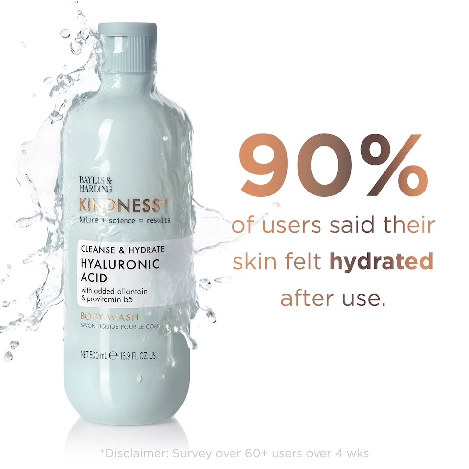 image 1 of Baylis & Harding Kindness+ Hyaluronic Acid Body Wash 500ml