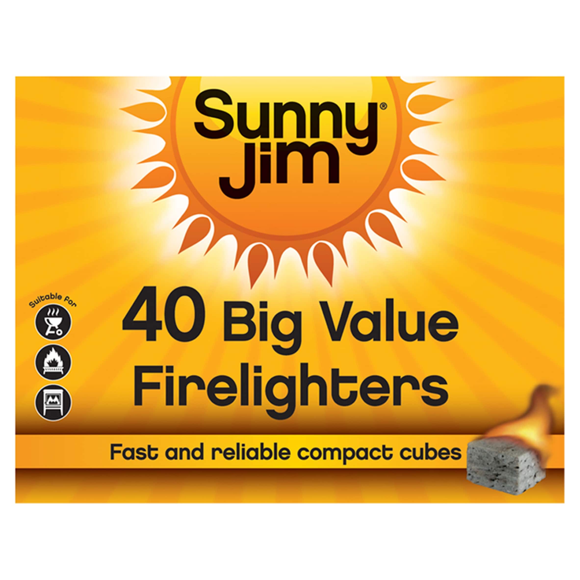Sunny Jim 40 Big value Firelighters - Tesco Groceries