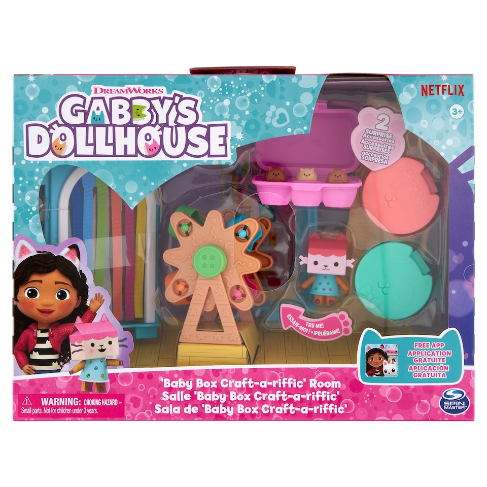 Dreamworks Gabby's Dollhouse Baby Box Craft-a-Riffic Room Play Set