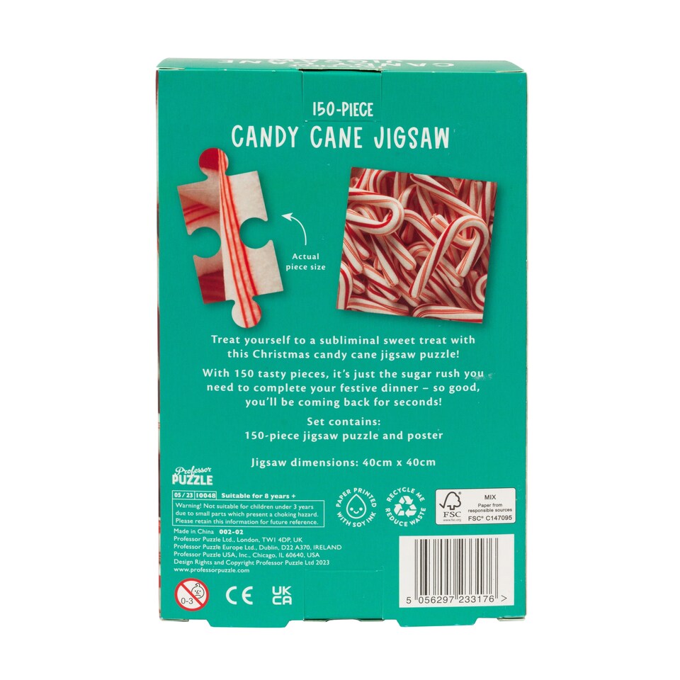 image 1 of Professor Puzzle Candy Cane Jigsaw