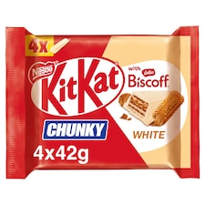 Kit Kat Chunky with Lotus Biscoff White Chocolate Wafer Bars 4 x 42g