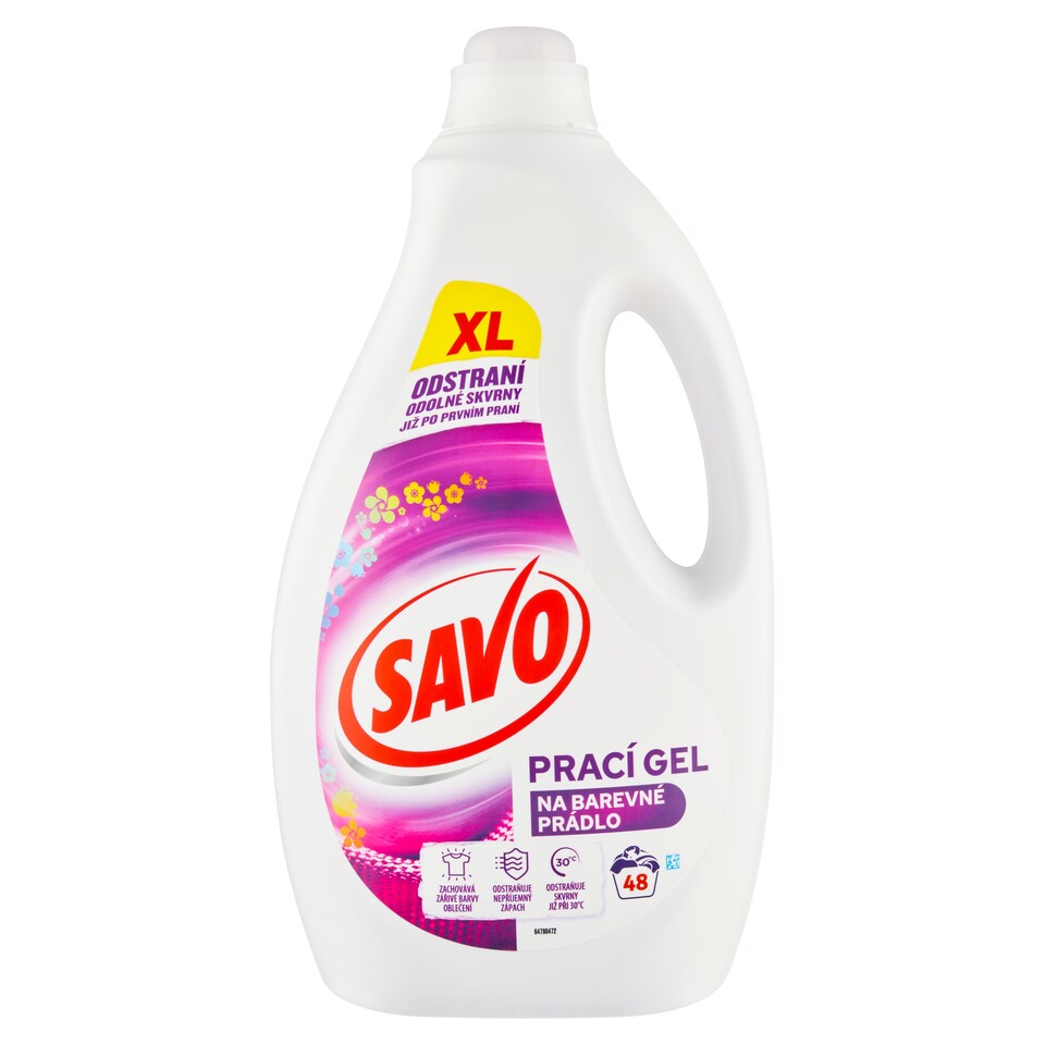 Obrázek 1 pro produkt Savo prací gel Barevné prádlo 48W 2,4l