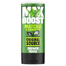 ORIGINAL SOURCE MAX BOOST MATCHA & LEMONGRASS SHOWER GEL 400ML