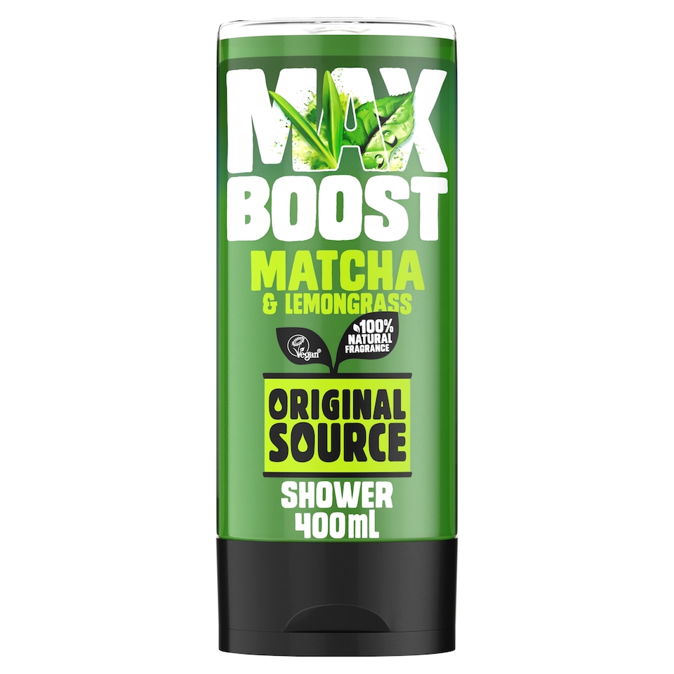 ORIGINAL SOURCE MAX BOOST MATCHA & LEMONGRASS SHOWER GEL 400ML