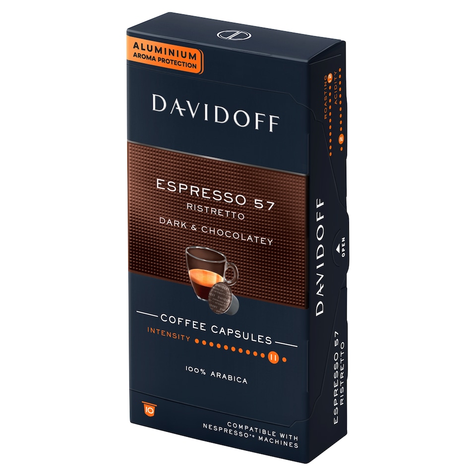 image 1 of Davidoff Espresso 57 Ristretto Dark & Chocolatey Coffee Capsule 10 x 5,5 g (55 g)