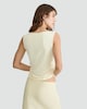 image 3 of F&F Polyamide Cowl Neck Ruched Sleeveless Top in Yellow