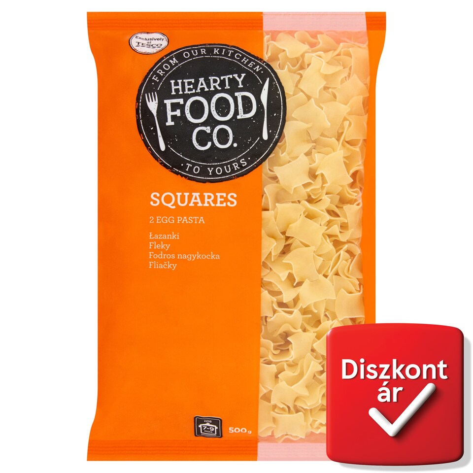 Hearty Food Co. fodros nagykocka 2 tojásos száraztészta 500 g