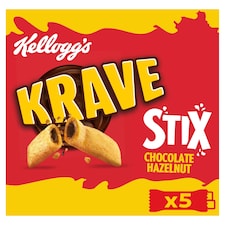 Kellogg's Krave Stix Chocolate Hazelnut Cereal Bars Multipack, 5x20.5g