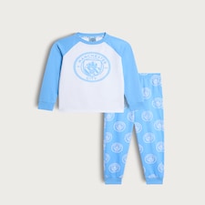 Manchester City Pure Cotton Pyjama Set in Blue