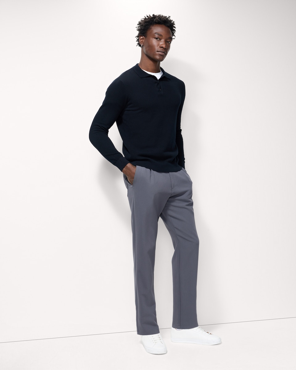 image 1 of F&F Pure Cotton Knitted Polo Shirt in Navy