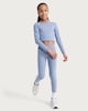 image 2 of F&F Active Girls ULTRAMOVE 2-Piece Long Sleeved Crop Top and Leggings Set in Blue