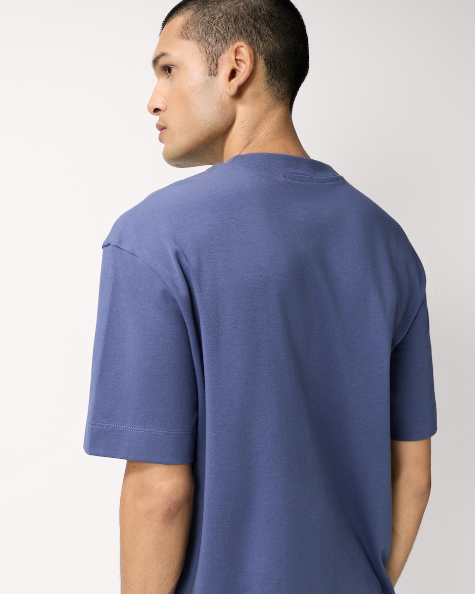 image 1 of F&F Pure Cotton Relaxed Fit T-Shirt in Blue