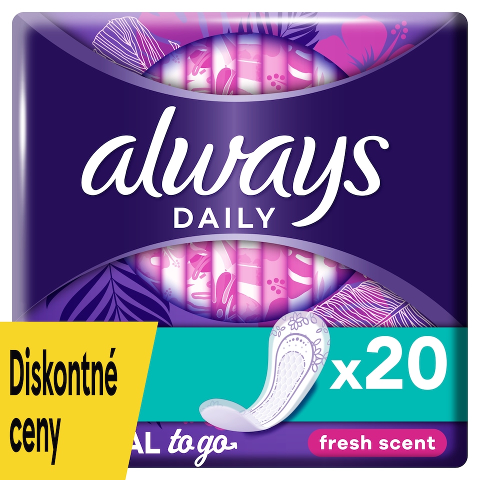 obrázok 1 z Always Dailies Normal To Go Sviežosť Intímky 20 ks