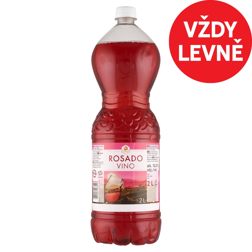 Rosado Vino Duna-Tisza Közi Cuvée Pink Semi-Sweet Wine 2L