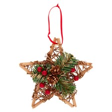 Tesco Star Rattan Foliage Wreath Hanging Decorative