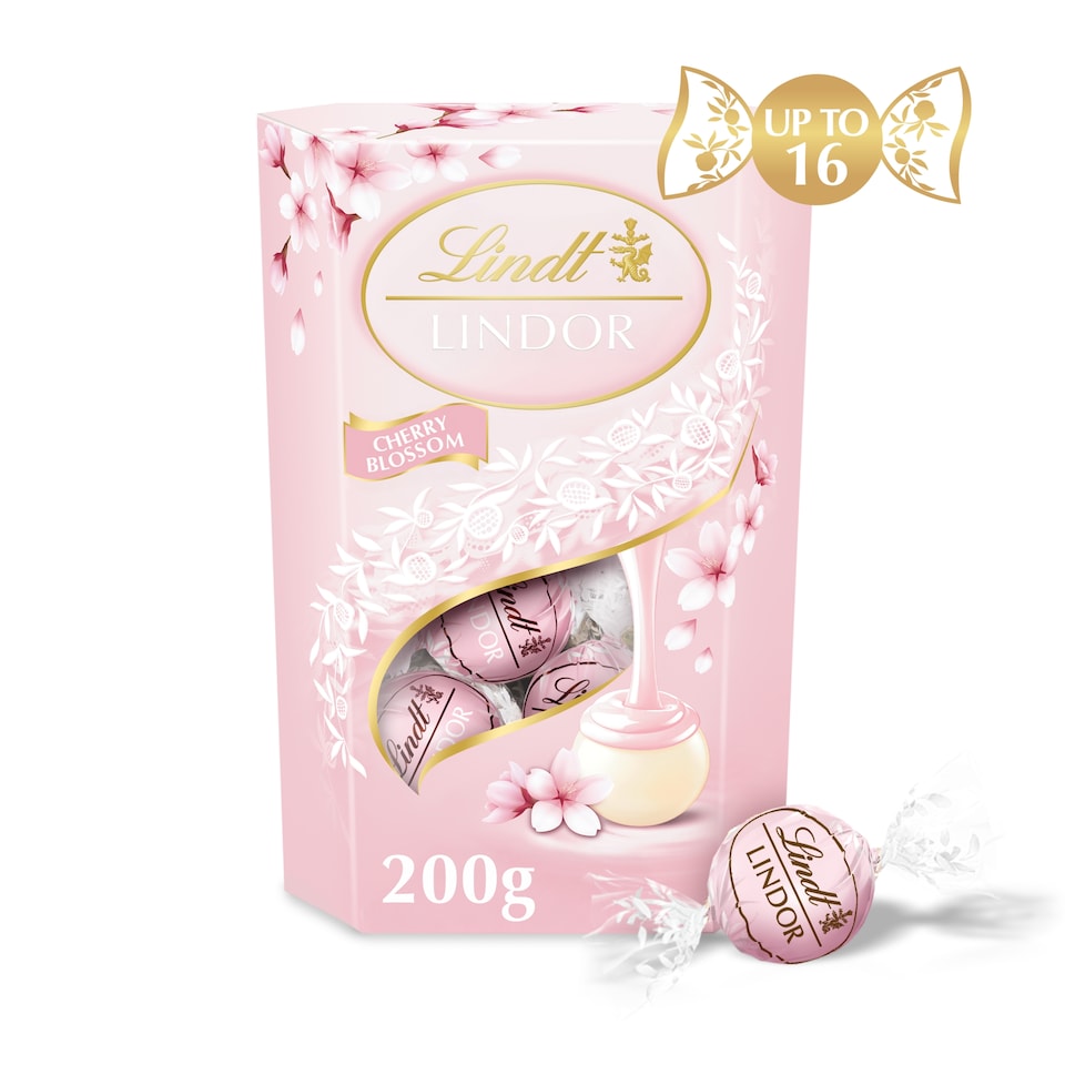 image 1 of LINDOR Lindt Cherry Blossom White Chocolate Truffle Box 200g