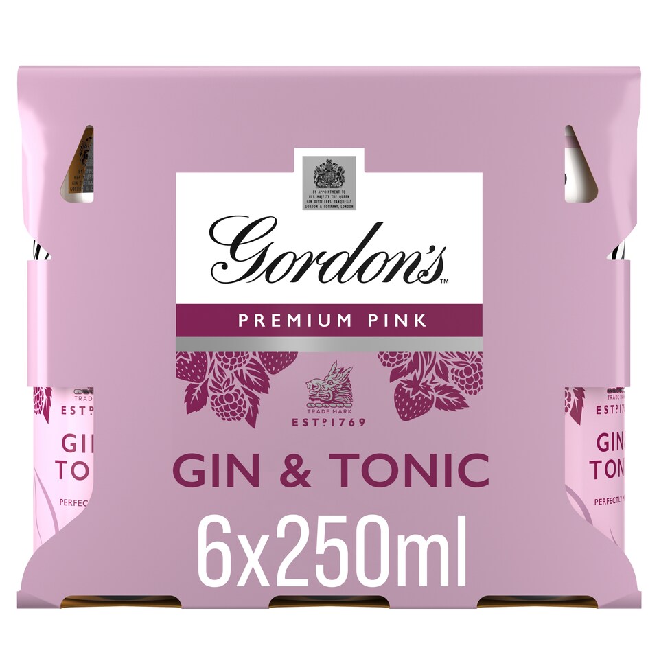 image 1 of Gordon's Pink Gin & Tonic Original 6x250ml 