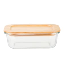 Tesco Glass Food Storage Bamboo Lid 630Ml