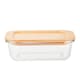 image 1 of Tesco Glass Food Storage Bamboo Lid 630Ml