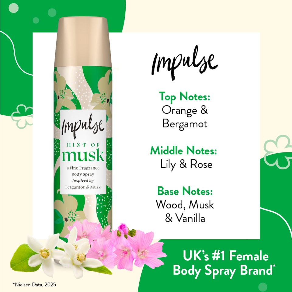 image 1 of Impulse Hint Of Musk Body Spray Deodorant 75Ml