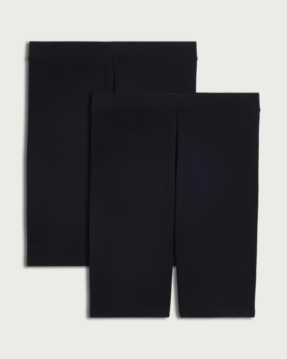 image 1 of F&F 2-Pack Cotton Rich Cycling Shorts in Black
