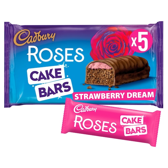 Cadbury Roses Strawberry Cake Bar 5 Pack Tesco Groceries