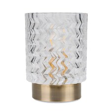 Candlelight Clear Zig-Zag Battery Table Lamp