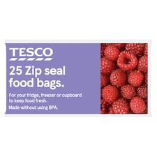 Tesco Zip Seal Food Bags Small 25 Pack