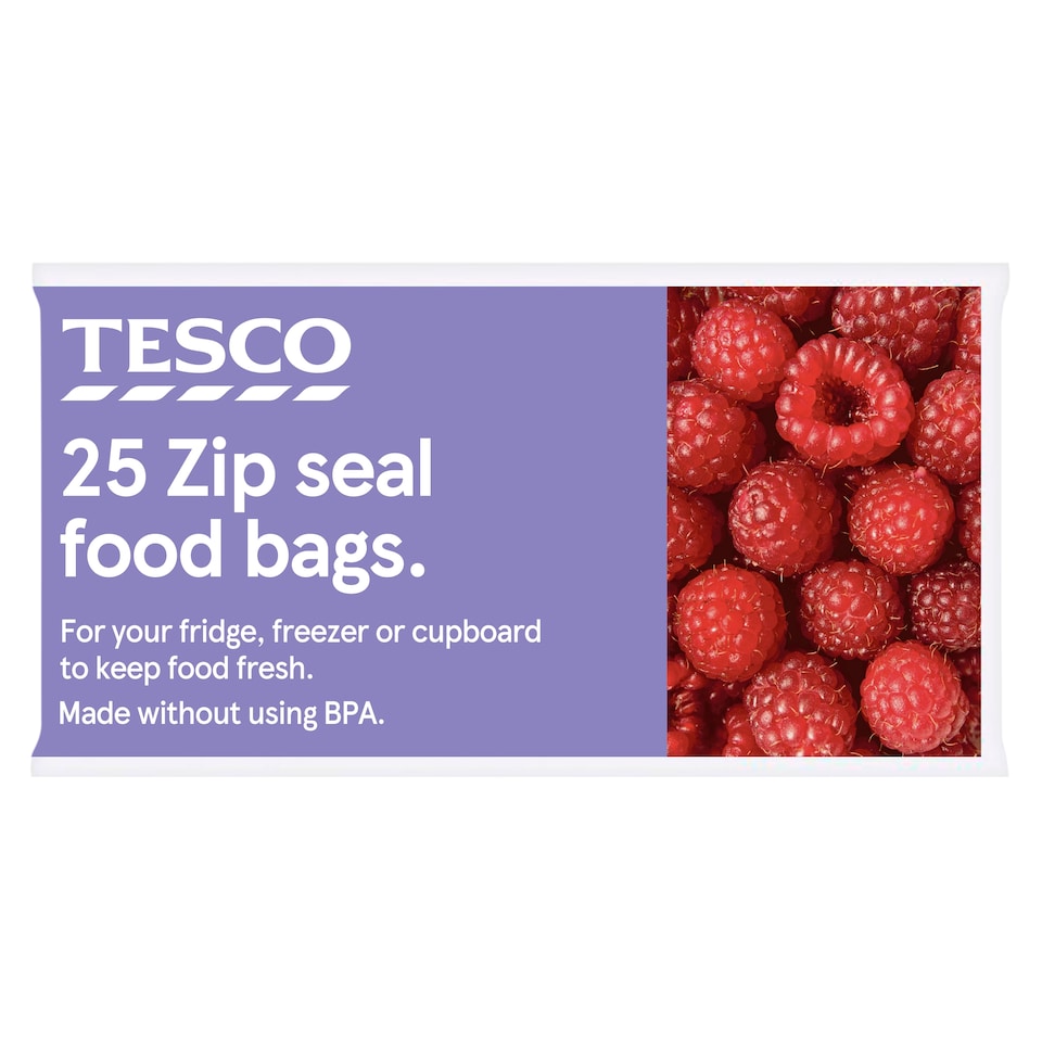 Tesco Zip Seal Food Bags Small 25 Pack