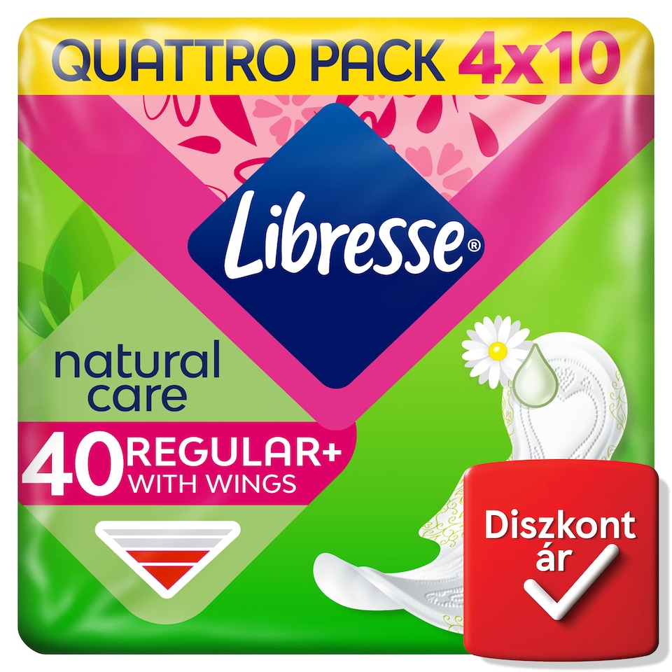 image 1 of Libresse Regular+ Natural Care Sanitary Pads with Wings 40 pcs