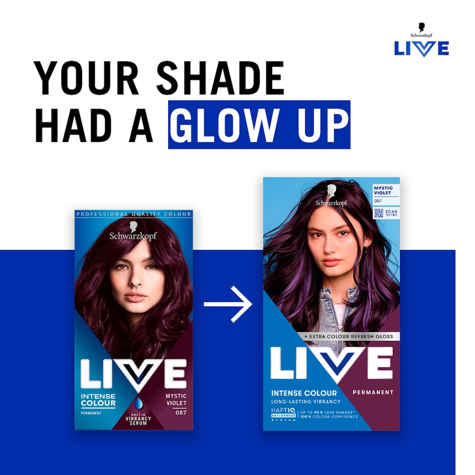 image 1 of Schwarzkopf LIVE Intense Colour 087 Mystic Violet Permanent Hair Dye