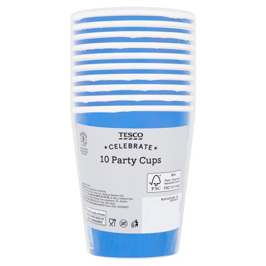 Tesco Blue Cup 10 Pack Tesco Groceries