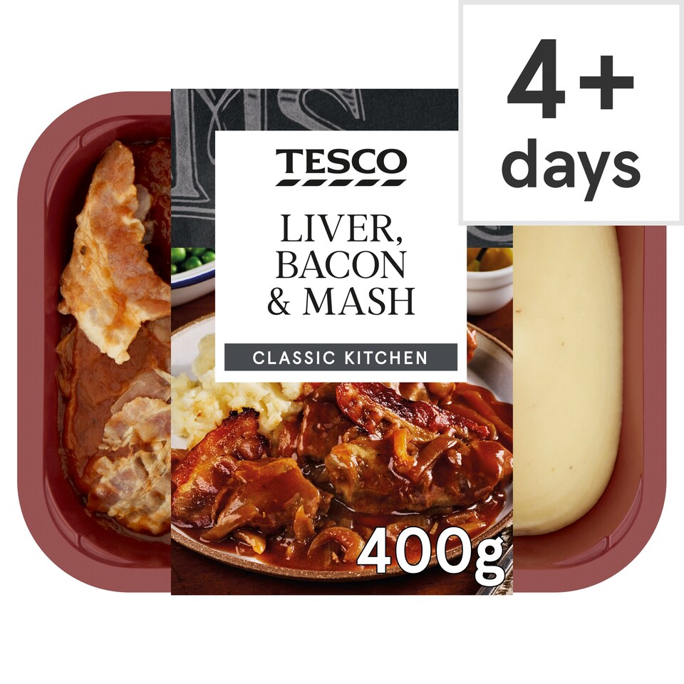 Tesco Liver, Bacon & Mash 400G