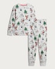 image 4 of F&F Boys Cotton Rich Festive Print Top and Cuffed Joggers Pyjamas in Grey Multi