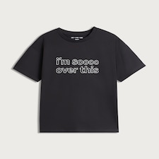 F&F Girls Pure Cotton I'm Soooo Over This T-Shirt in Black