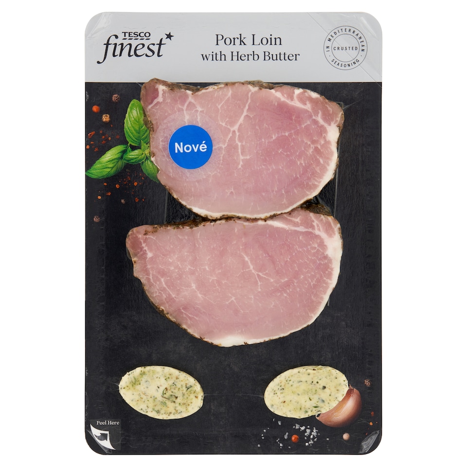 Tesco Finest Bravčové karé so stredomorským korením v kruste s bylinkovo-cesnakovým maslom 320 g