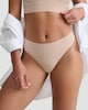 image 1 of F&F 3-Pack Ribbed Thongs in Neutral