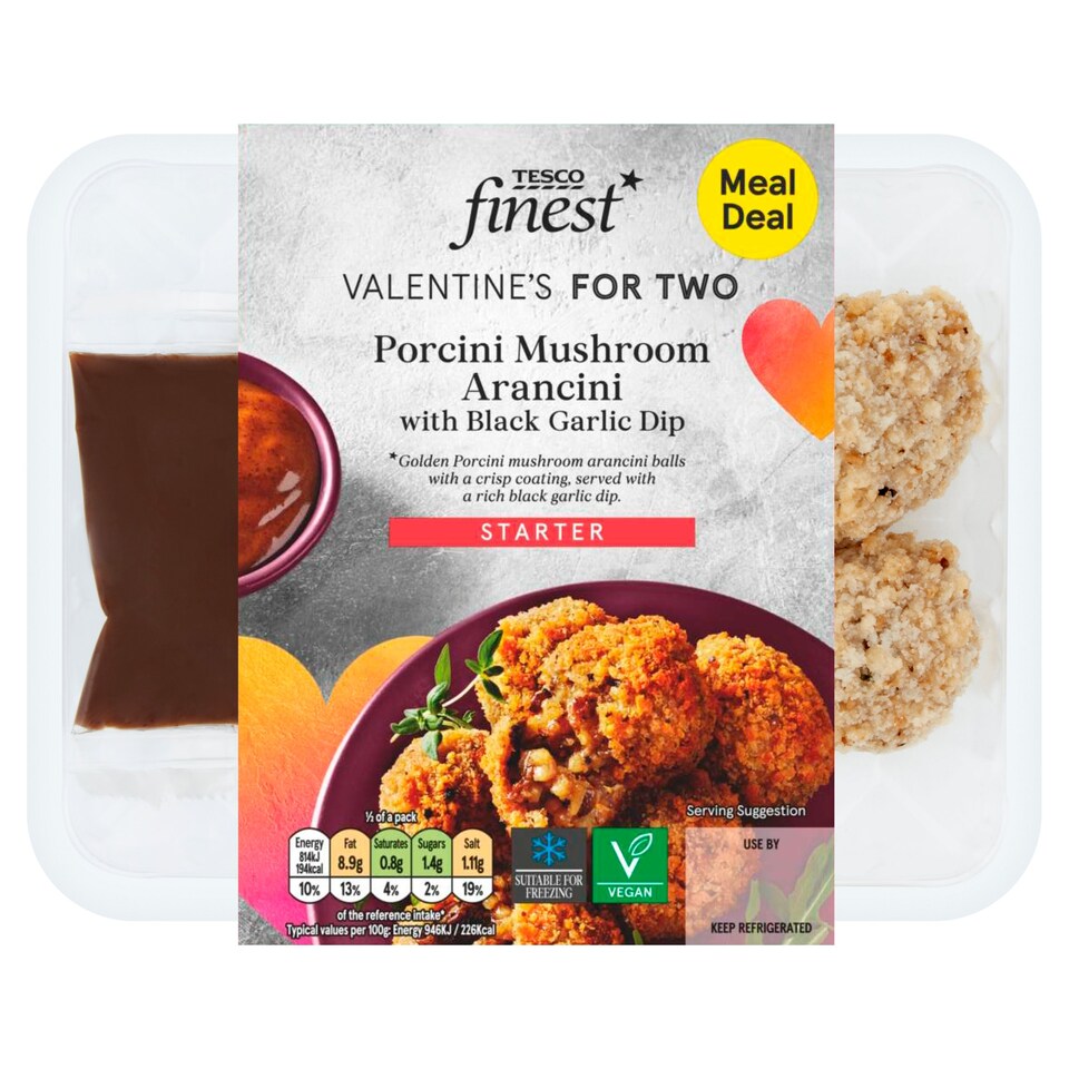 Tesco Finest Porcini Mushroom Arancini with Black Garlic 196g Tesco