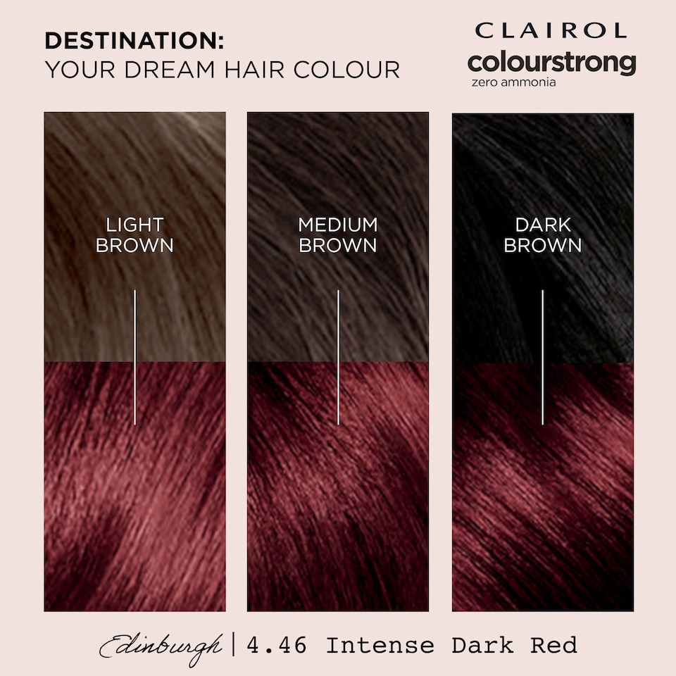 image 1 of CLAIROL COLOUR STRONG PERMANENT HAIR DYE - 4.46 INTENSE DARK RED