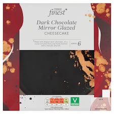 Tesco Finest Dark Chocolate Mirror Glazed Cheesecake 500g
